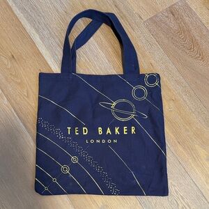 Ted Baker Blue Tote with Gold Accents
